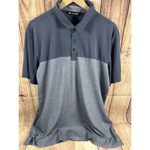 Travis Mathews Polo Shirt Mens Gray Short Sleeve Golf Preppy XXL 2XL